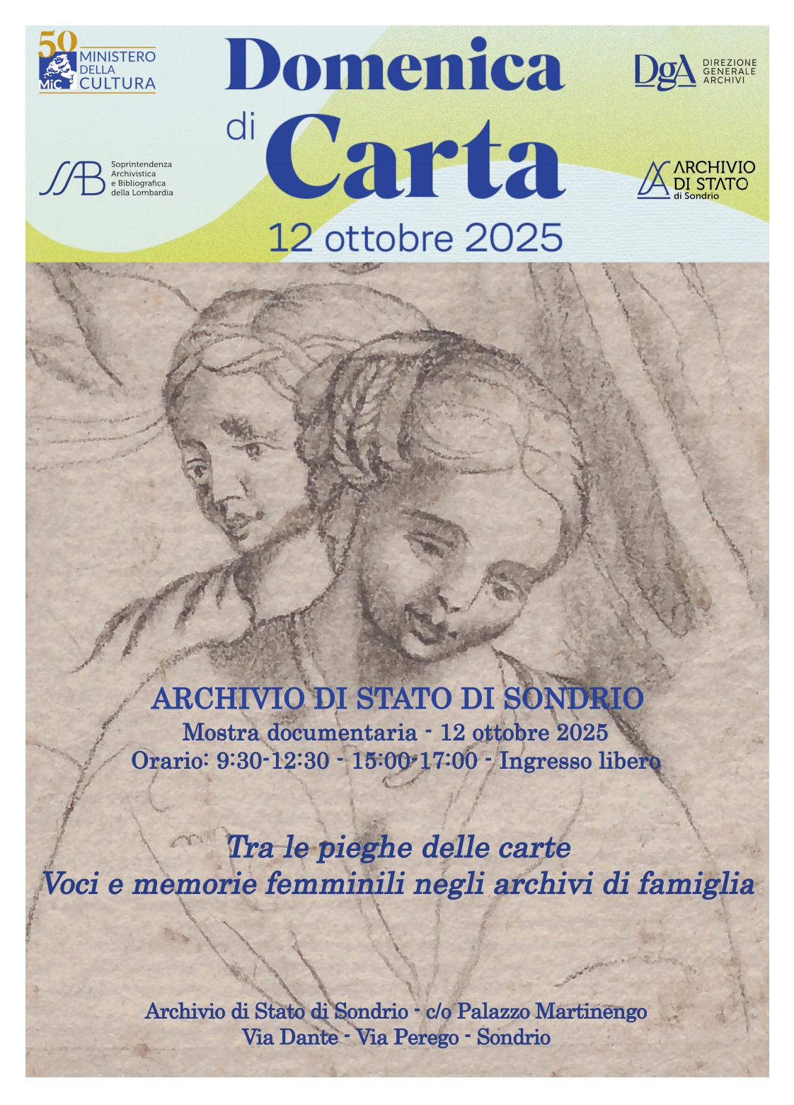 Domenica di carta 2025 - Mostra documentaria: “Tra le pieghe delle carte. Voci e memorie femminili negli archivi di famiglia”
